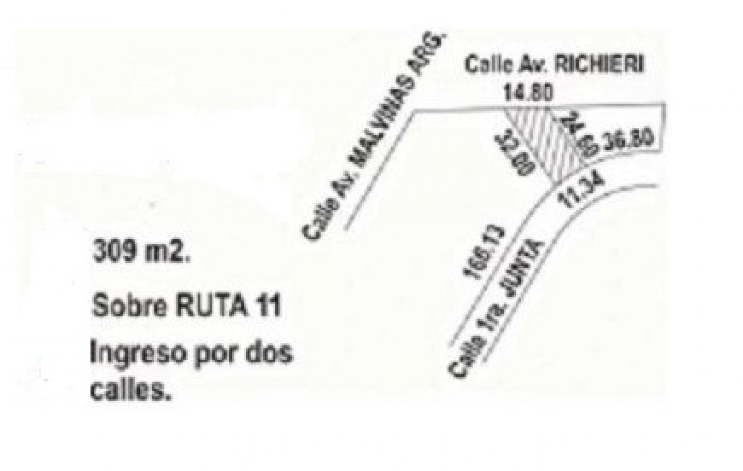 Terreno sobre  ruta 11 y Richieri en Santo Tome 